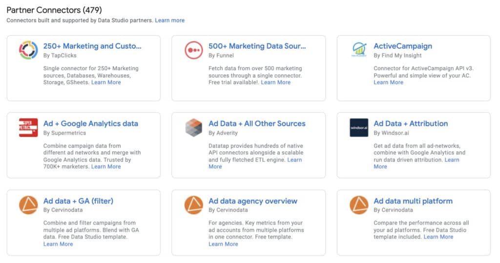 Paid Data Studio Connectors - Data Bloo