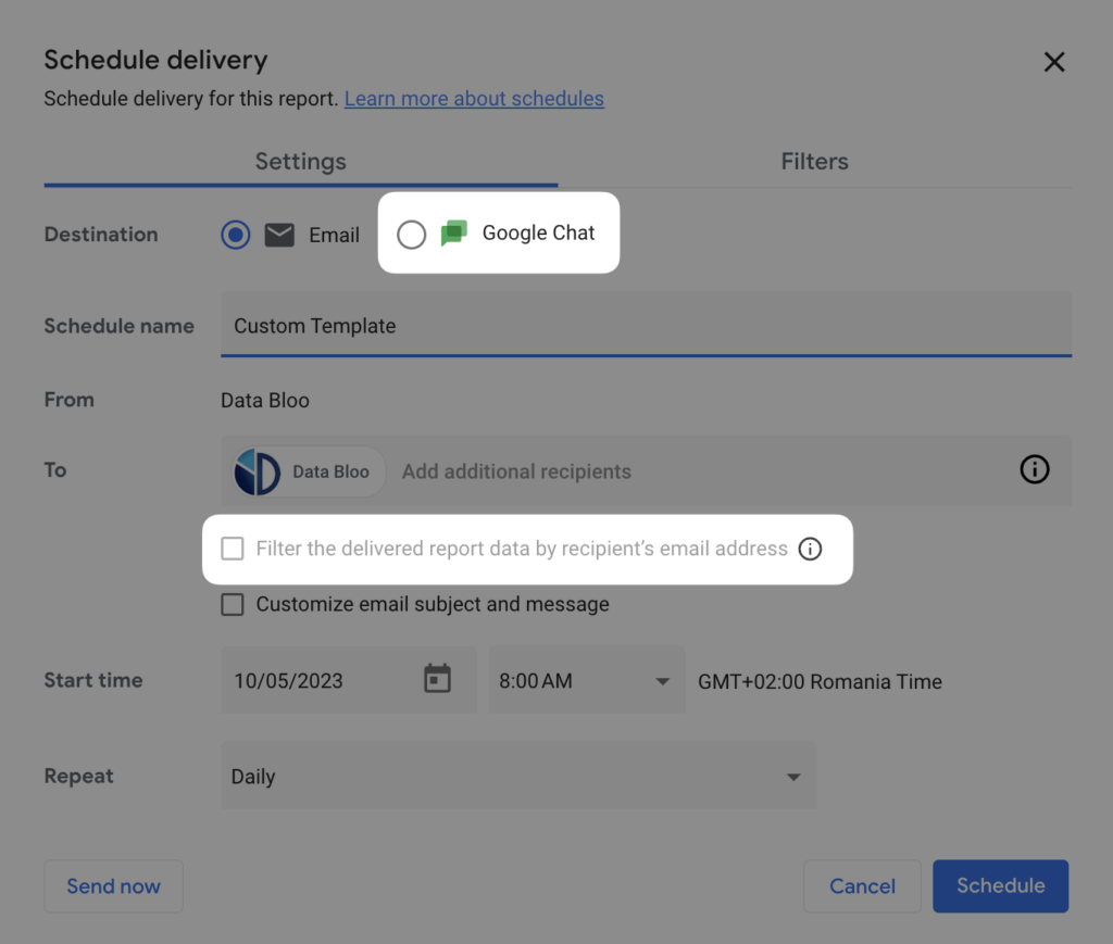 Looker Studio Pro - Email Delivery - Data Bloo