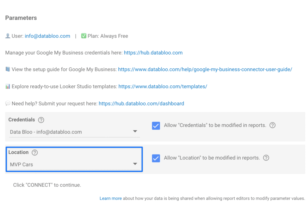Google Business Profile Configuration Tab - Data Bloo