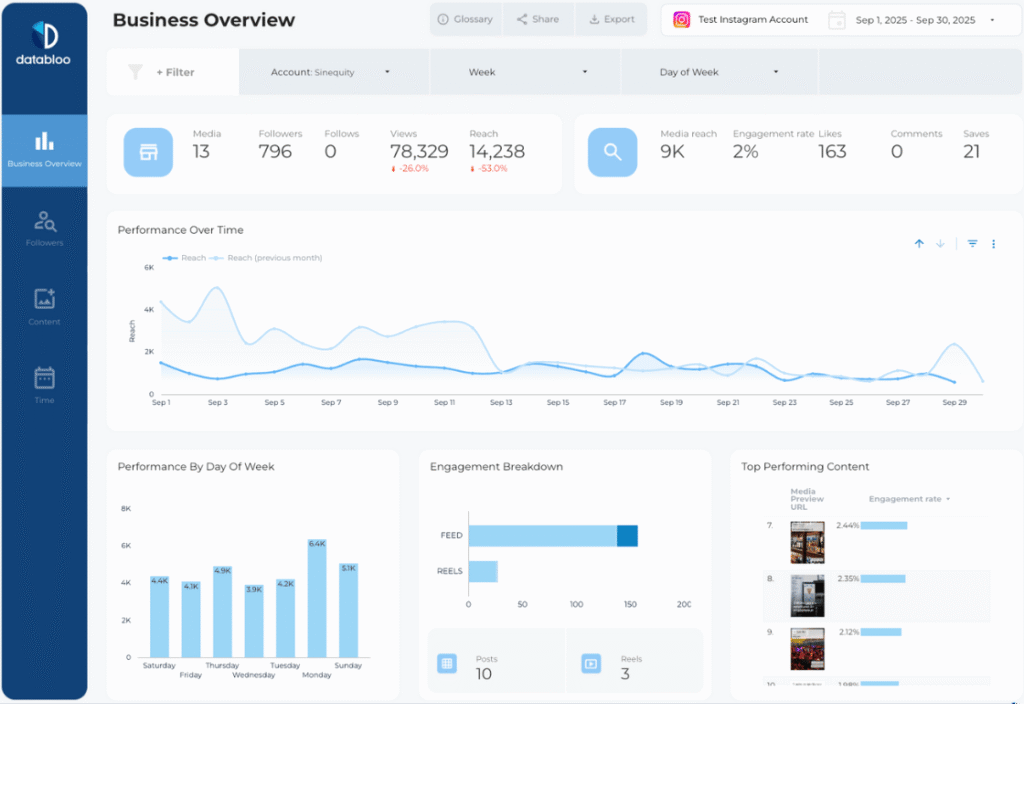 Instagram Insights Looker Studio Template - Business Overview