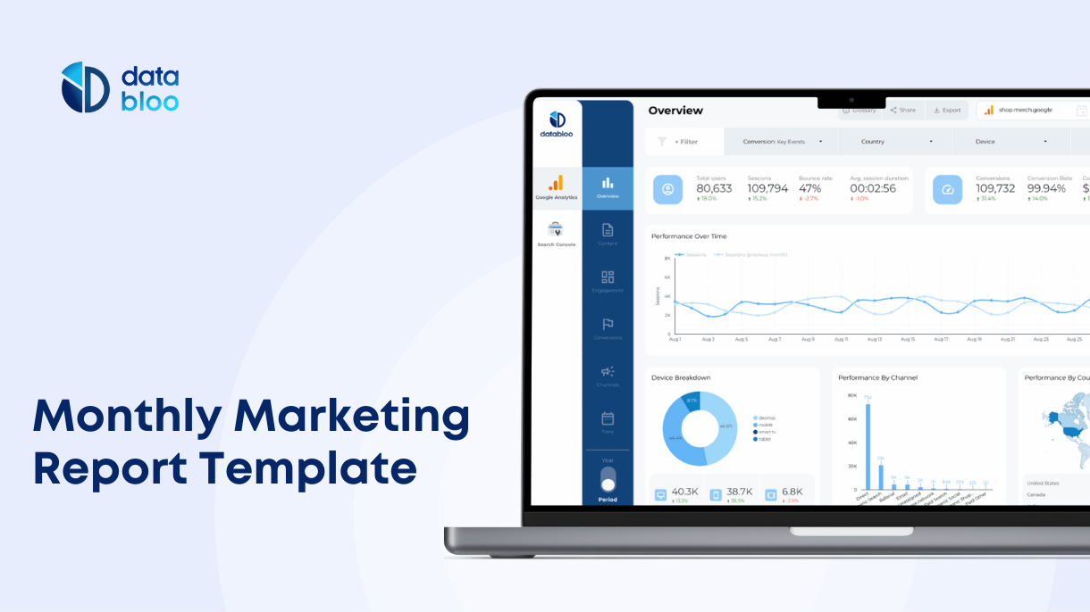 Monthly Marketing Report Template - Data Bloo